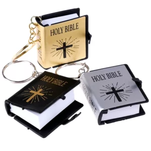 Mini porte-clés anglais sainte Bible, 1 pièce, religieux, chrétien, croix de jésus
