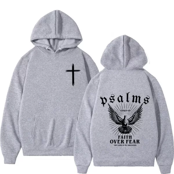 Sweat-shirt à capuche pour hommes et femmes, de haute qualité, à la foi chrétienne de jésus sur la peur, verset de la Bible, pulls Vintage à la mode, Streetwear – Image 4