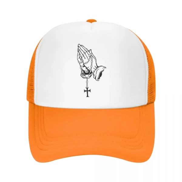 Casquette de camionneur réglable pour adultes, chapeaux Snapback Hip Hop, Jésus, Marie, Dieu chrétien, Foi, Mains en prière, Baseball – Image 13