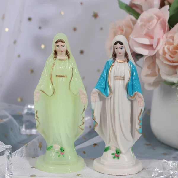 Petite statue de la Vierge de Jésus faite à la main, décoration de la maison, ornement catholique, 1 pièce – Image 4