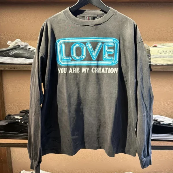 Toutes les saisons meilleure qualité coton Vintage lavé noir endommagé t-shirt hommes femmes jésus imprimé Saint à manches longues t-shirts hauts – Image 11