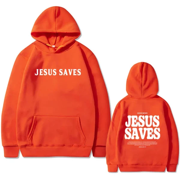 Sweat à capuche imprimé verset de la Bible pour hommes, pull chrétien, bonne nouvelle, Jésus sauve pour Dieu si aimé, streetwear masculin, sourire décontracté, mode – Image 11