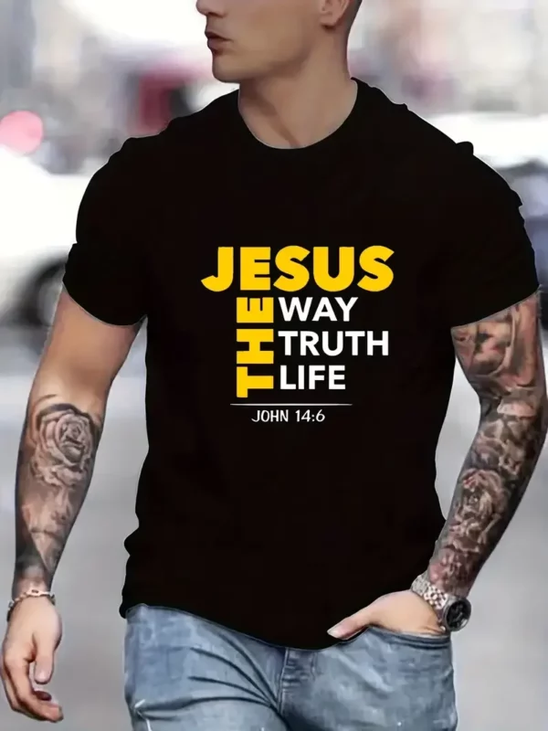 T-shirt imprimé Jésus, t-shirts pour hommes, T-shirt décontracté à manches courtes pour l'été décontracté pour un confort toutes saisons et un entretien facile