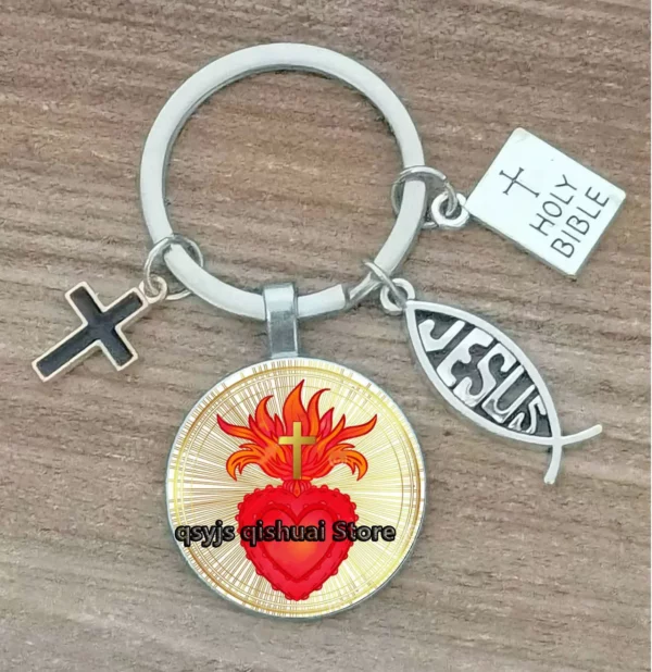 Porte-Clés Personnalisé avec Lettres de Dieu Imprimées, Ornement de la Foi de Jésus, Cadeau de Manucure – Image 3
