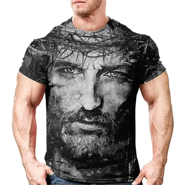 T-shirt vintage Jésus Christ pour hommes, vêtements pour hommes, haut précieux, impression HD, décontracté, manches courtes, rue, t-shirts de haute qualité – Image 18