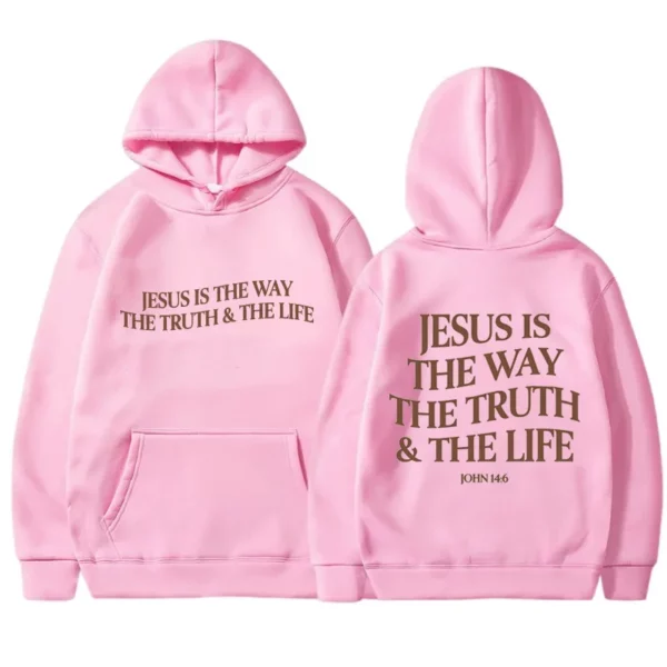 JESUS IS THE Organisements THE TRUTH-Chemise de Protection à Capuche pour Femme, Haut Épais en Velours, à Manches sulf, Ample, Style Coréen, Nouvelle Collection Hiver – Image 11