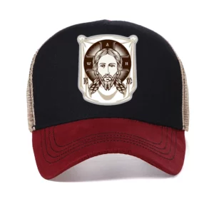 Casquette de Baseball pour Homme et Femme, Chapeau de Camionneur en Maille, Réglable, Visage de Jésus, Icône de l'Église Orthodoxe, Impression Religieuse