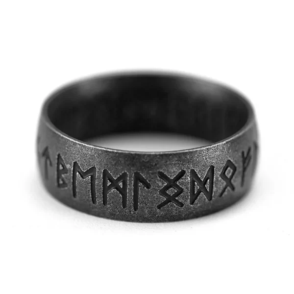 Bague nordique Viking Odin Rune Simple en acier titane, bague polyvalente pour hommes, tendance européenne et américaine – Image 2