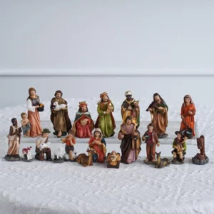 Ornement de naissance du Christ, scène de la Nativité, artisanat en résine, décoration de crèche de Noël, figurine catholique Auckland, cadeaux, 20 pièces par ensemble