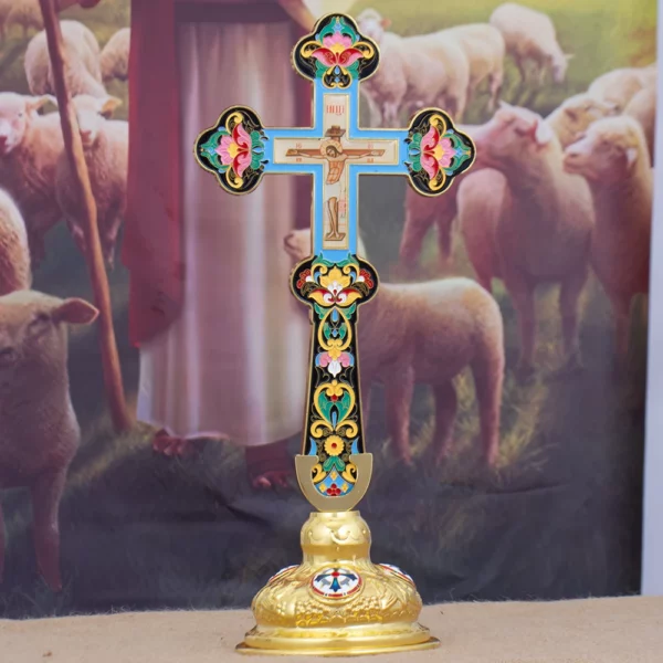 Croix d'or orthodoxe, icône de la Passion de jésus, ornements d'église, décorations d'autel pour la maison, cadeaux de Festival religieux – Image 15