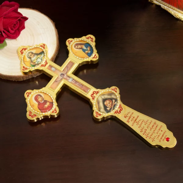 HTISOK-Croix Orthodoxe Réaliste, Cadeau Religieux, Alliage D.lique Plaqué Or, Passion Jésus, Sainte Image, Croix de Prière – Image 7