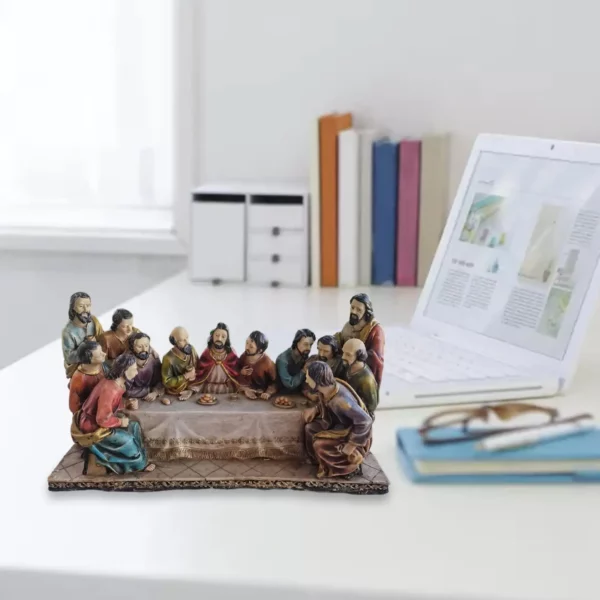 Statue Décorative en Résine de la Dernière Cène, Décoration de Chambre à Coucher, Cadeaux de Collection, Jésus et les 12 Disciples, Scène de la Cène – Image 3
