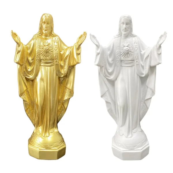 Sculpture de Statue de Jésus en Résine, Figurine Miniature à Collectionner, Ornement pour Chambre à Coucher, Salon, Décorations de Bureau – Image 4