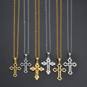 Anniyo ICXC croix pendentif colliers Religion bijoux orthodoxie Christogramme christianisme oriental symbole chrétien # 350601