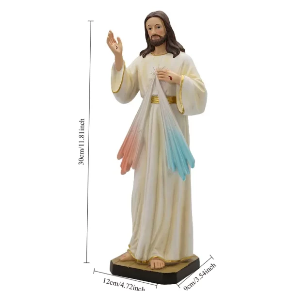 Statue catholique de la miséricorde de dieu, 1 pièce, ornements de prière familiale, jésus-Christ, décoration de la maison, artisanat en résine – Image 2