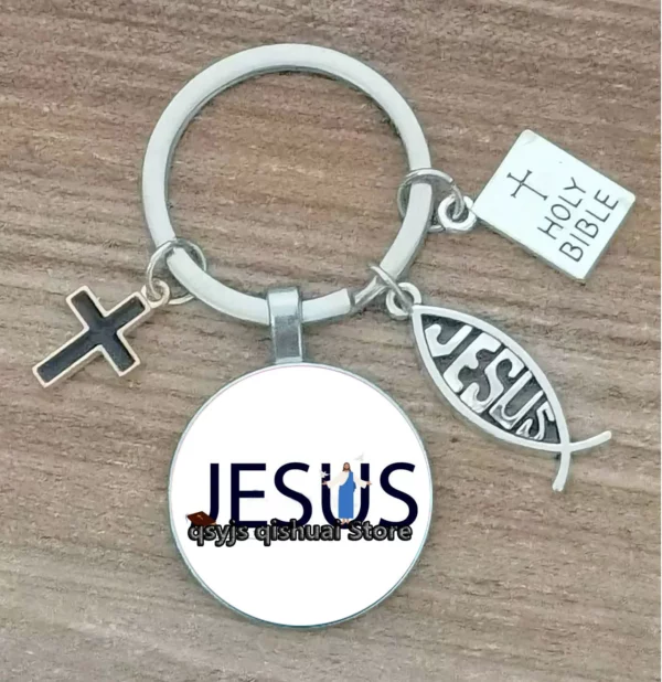 Porte-Clés Personnalisé avec Lettres de Dieu Imprimées, Ornement de la Foi de Jésus, Cadeau de Manucure – Image 12