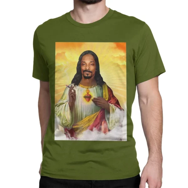 T-shirt à manches courtes et col rond pour hommes et femmes, Saint Jesus, Snoop, Dogg, Vintage, 100% coton, Vêtements College – Image 13
