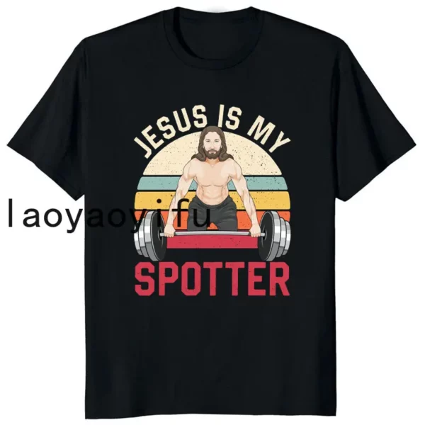 Rétro Vintage jésus Christ gymnase t-shirts hommes pur foi chrétienne t-shirt haut à manches courtes drôle imprimé graphique t-shirt cadeau – Image 21