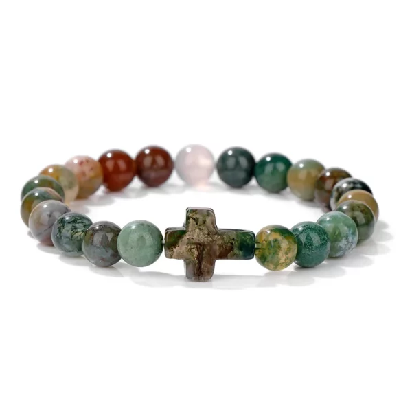 Croix opale pierre perles Bracelets pour Femme hommes prière Protection âme énergie guérison Quart Bracelet Yoga bijoux Homme Pulsera – Image 10
