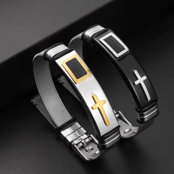 Bracelet croisé Style Punk Hip Hop Pop, personnalité Simple, bijoux simples pour Couples, cadeaux de vacances – Image 2