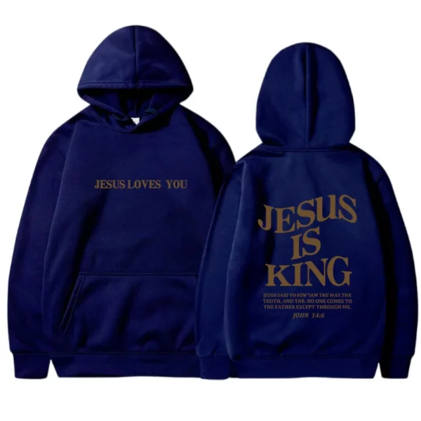 JESUS IS KING Sweats à capuche d'automne et d'hiver pour femmes, vêtements pour femmes à capuche à manches longues avec lettres imprimées double face Amazon – Image 16