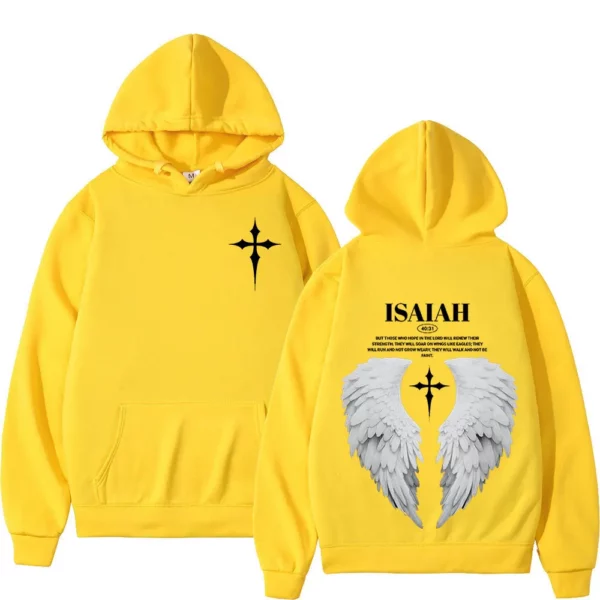 Sweat-shirt à capuche pour hommes et femmes, esthétique, chrétien, aile de jésus, verset de la Bible, mode Harajuku, surdimensionné, décontracté, ample, polaire – Image 10