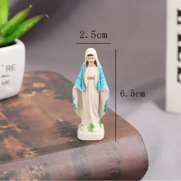 Petite Statue de la marie catholique, Madonna, faite à la main, vierge marie, jésus, ornements décoratifs pour la maison, bureau, 6.5cm – Image 4