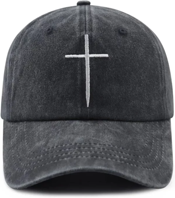 Chapeau de croix de jésus pour hommes et femmes, casquette de Baseball de foi religieuse chrétienne brodée en coton réglable drôle – Image 8