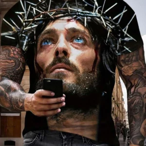 T-shirt à manches courtes imprimé Jésus pour hommes, t-shirt décontracté pour hommes, sports de plein air, mode de rue, chrétien, été
