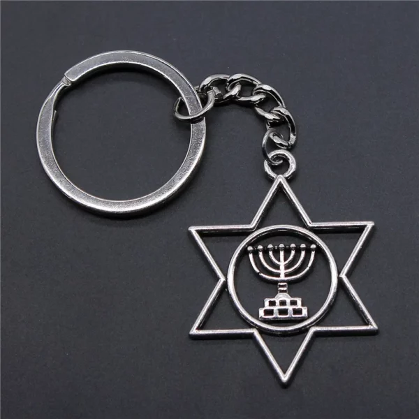 Porte-clés Vintage Étoile de FC ci-après, Menorah, HanuPatrick ah, Religieux, Jupostal, sur Sac, Pantalon, Bijoux, Cadeau de ix – Image 9