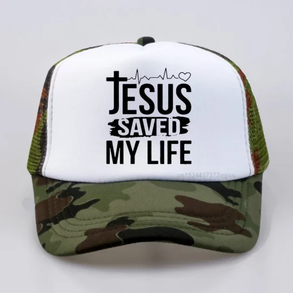 Chapeau d'opérabilité d'impression de Jésus-Christ pour hommes et femmes, casquettes arrière 6A, croix de papa, casquettes de Jésus-Christ, sauver ma vie – Image 7