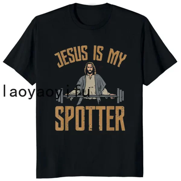 Rétro Vintage jésus Christ gymnase t-shirts hommes pur foi chrétienne t-shirt haut à manches courtes drôle imprimé graphique t-shirt cadeau – Image 7