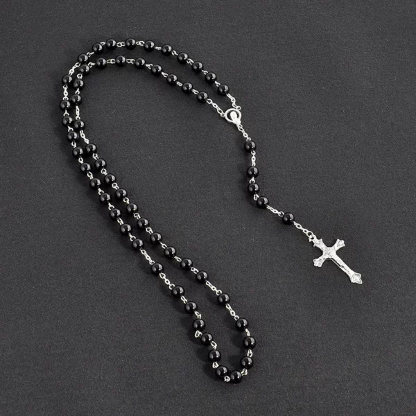 Chaîne de perles Vintage, chapelet catholique chrétien, pendentif croix, collier pour femmes et hommes, breloque, bijoux religieux, cadeaux – Image 2