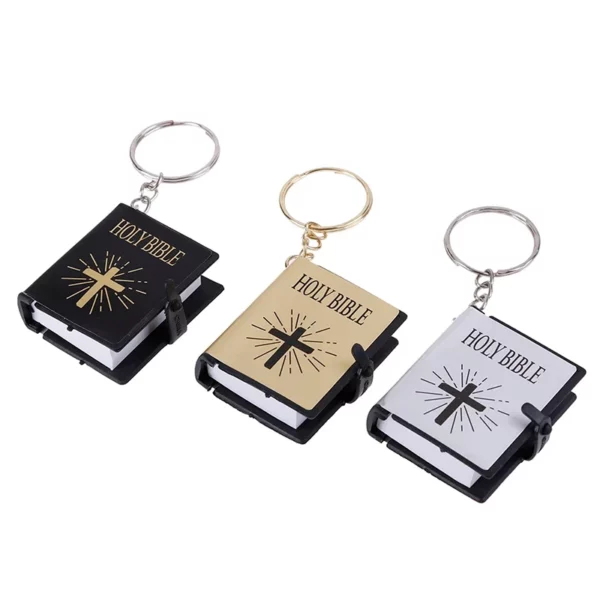 Mini porte-clés anglais sainte Bible, 1 pièce, religieux, chrétien, croix de jésus – Image 2