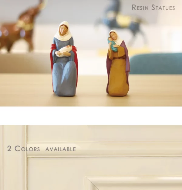 Figurines de la Vierge Marie et de Bébé Jésus en Résine, Figurine d'Ange de Style Vintage, Cadeaux de Mariage Artisanaux – Image 10