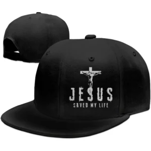 Casquette de baseball réglable pour homme, chapeaux Snapback croisés, billet plat, camionneur chrétien, Jésus a sauvé ma vie, cadeau papa, mari