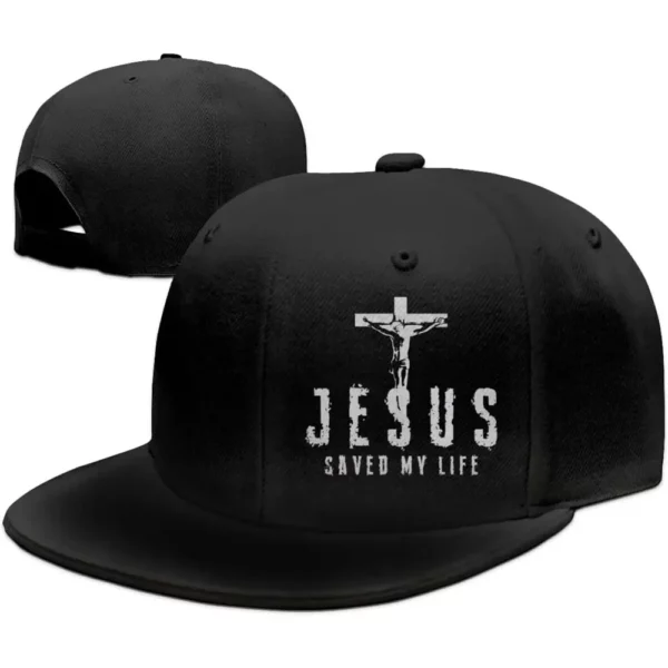 Casquette de baseball réglable pour homme, chapeaux Snapback croisés, billet plat, camionneur chrétien, Jésus a sauvé ma vie, cadeau papa, mari
