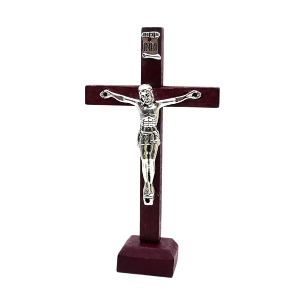 Décor de table Crucifix, croix en bois de 4 pouces, Statue de jésus pour cadeaux de décoration – Image 7