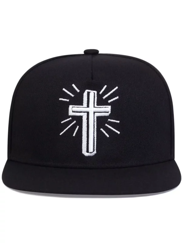 Casquette de baseball brodée croix de Jésus, casquettes de camionneur, chapeau Snapback en coton, chapeaux de soleil en plein air, casquettes de sports et de loisirs, mode hip hop – Image 5