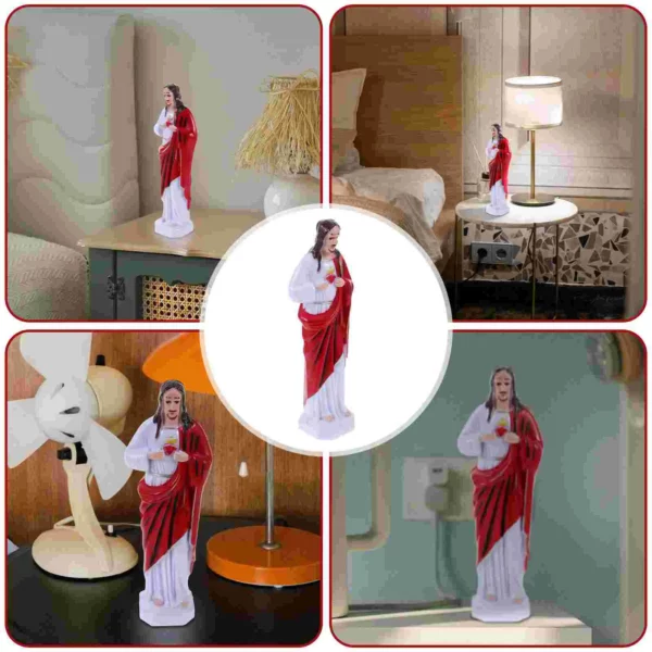 Ornements religieux de Jésus pour la décoration d'église, statue de modèle de maison de simulation de figure, artisanat de bureau, décorations en plastique – Image 3