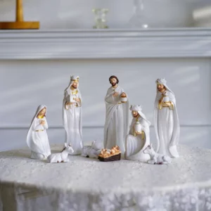 1 ensemble de Figurines de crèche de jésus de noël, accessoires de décoration pour la maison, bureau, sainte famille, ornements de bureau en résine
