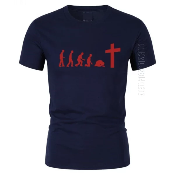 T-shirt 100% coton à col rond pour hommes, dieu est amour, Jésus est merveilleux, équipe de Jésus, évolution réelle, foi religieuse chrétienne – Image 3