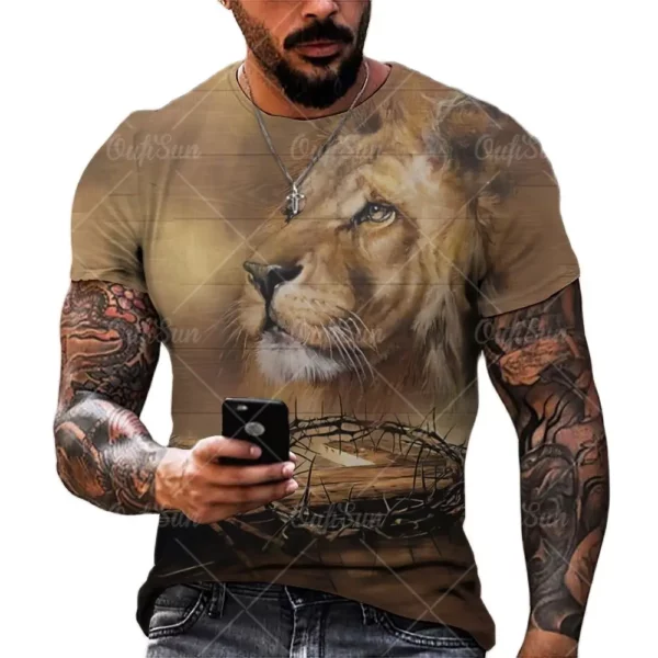 Christ jésus T-Shirt pour hommes impression 3D T-Shirt livraison gratuite vêtements à manches courtes Streetwear Vintage hauts T-Shirt hommes vêtements – Image 3