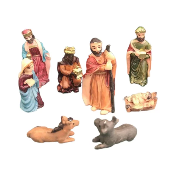 Crèche de la Nativité traditionnelle avec figurine d'Auckland, ensemble de statues de Jésus, ornements de Noël, figurines en résine pour le bureau, cadeaux pour la maison, 8x – Image 2