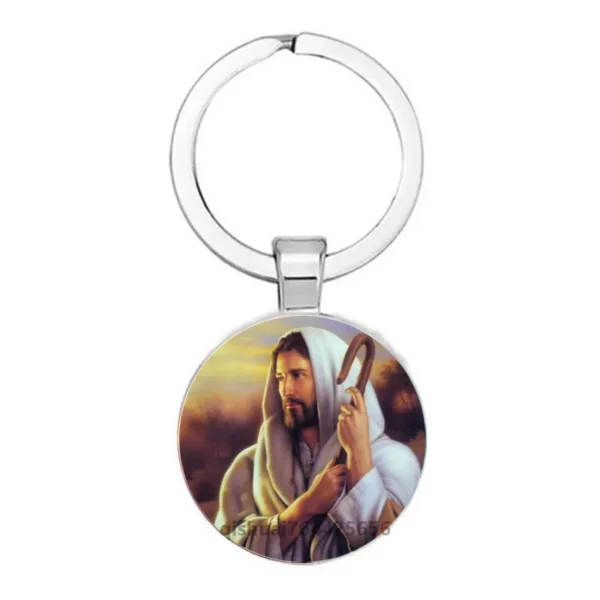 Hot! Porte-clés fille du cœur sacré de jésus, bijoux de marque de luxe, Cabochon en verre, ailes d'ange, vente en gros – Image 4