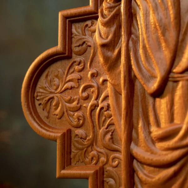 Statue de Jésus-Christ religieux pour la décoration murale, plaque en bois sculptée, image de Saint Catholique, troupeau de bons contribuables – Image 11