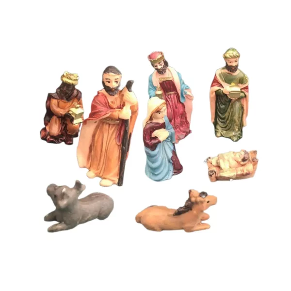 Crèche de la Nativité traditionnelle avec figurine d'Auckland, ensemble de statues de Jésus, ornements de Noël, figurines en résine pour le bureau, cadeaux pour la maison, 8x – Image 5