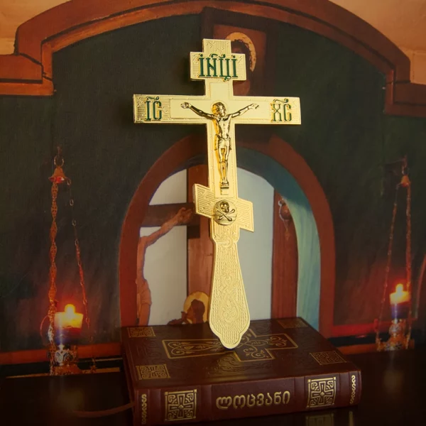Croix de Jésus debout décorative personnalisée, cadeau religieux, statue de Nina ifix, alliage orthodoxe, église – Image 4