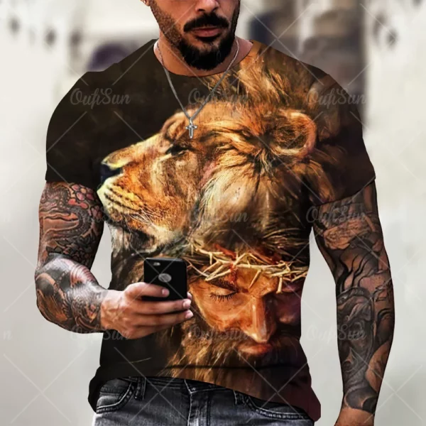 Christ jésus T-Shirt pour hommes impression 3D T-Shirt livraison gratuite vêtements à manches courtes Streetwear Vintage hauts T-Shirt hommes vêtements – Image 37
