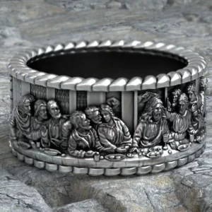 Bagues en argent Sterling massif 925, 15g, le dernier groupe de dîner, jésus-Christ ang Twelwe, personnalisées, plusieurs tailles 6-13